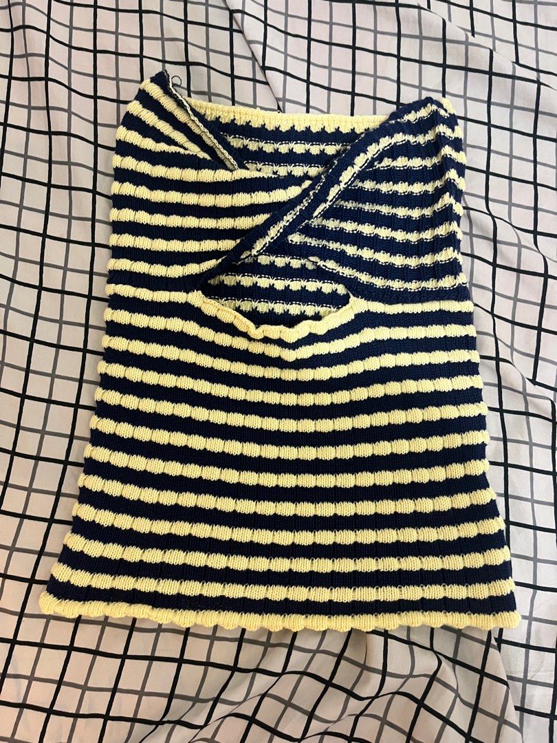 Black and yellow striped tube top clearance