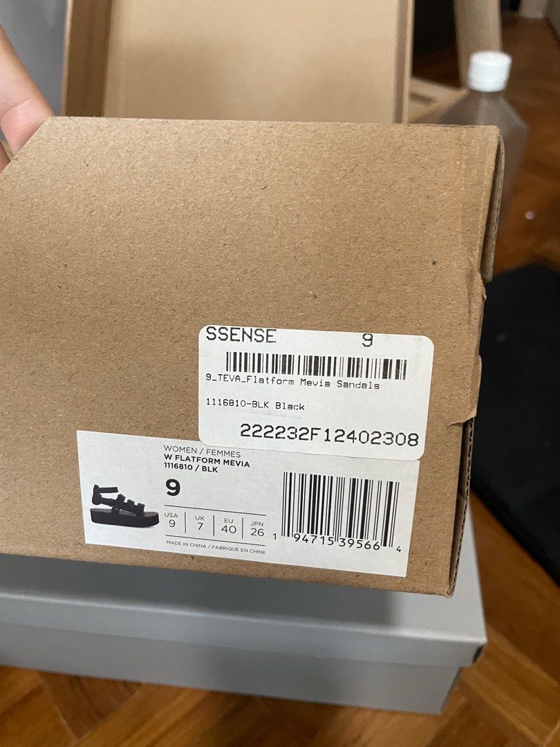 Teva Sandals W Form Mevia Black Thick Soled Heightened Roman Shoes Velcro Felt Women s Women s Fashion Footwear Sandals on Carousell
