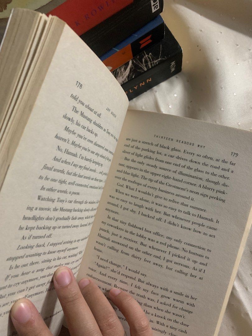 Thirteen Reasons Why by Jay Asher YA Novel (Category: Storybooks) located in Quezon City. Submitted by declutterarch (Listing ID 1249727397, Image 3). Description: Hi! Selling my preloved books :) - lightly used - meetups around Cubao/Timog/ UP Diliman area only - mod: lalamove - mop: gcash/ paymaya send a message to check pics and condition 💌 .