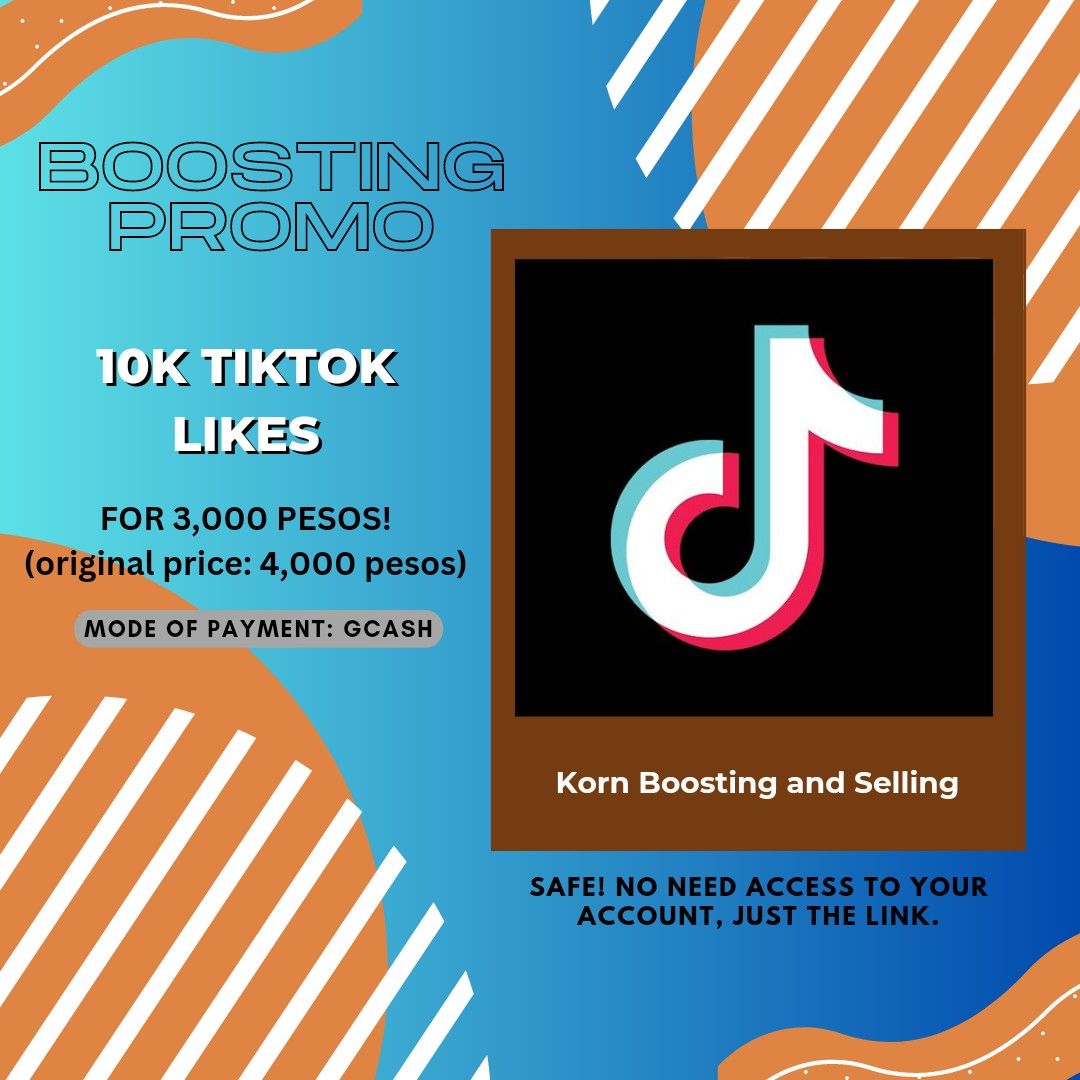 TIKTOK LIKES PROMO (Category: Announcements) located in Mabalacat. Submitted by legit_socmedsellerandbooster (Listing ID 1249689580, Image 1). Description: 10K TIKTOK LIKES FOR ONLY 3,000 PESOS! (original price: 4,000 pesos) ✓ SAFE, PROVEN AND TESTED. ✓ CAN ATTRACT CUSTOMERS. ✓ WILL REFLECT IMMEDIATELY ON YOUR ACCOUNT. via gcash payment! message or call me if interested!.