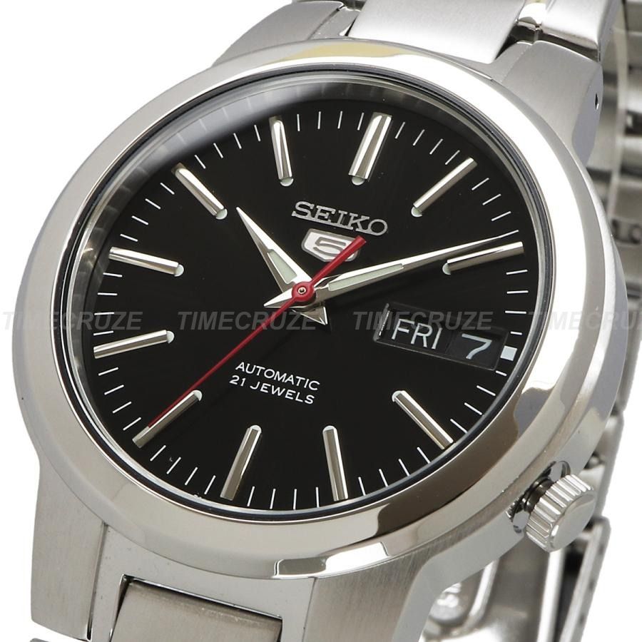 Time Cruze Seiko 5 SNKA07K1 Automatic Stainless Steel Black Dial Men Watch SNKA07 SNKA07K