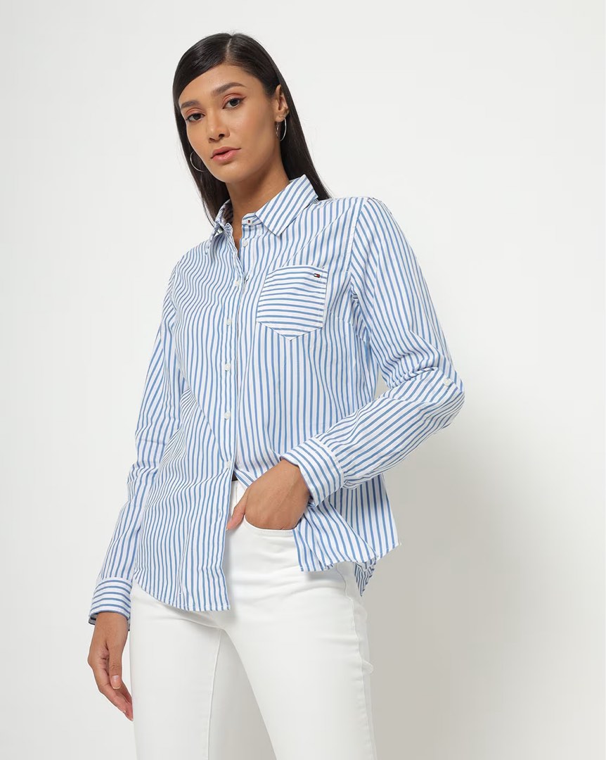 Tommy hilfiger striped clearance shirt womens