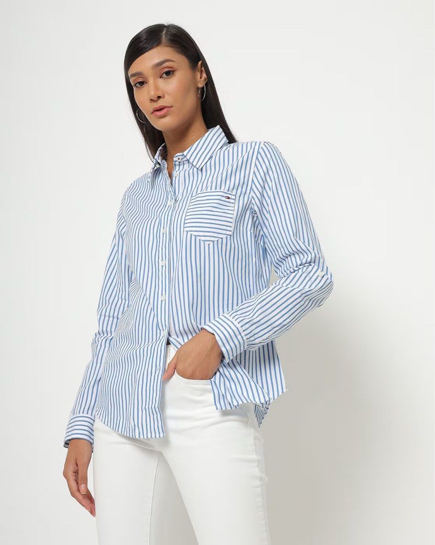 Tommy hilfiger women's striped shirt discount