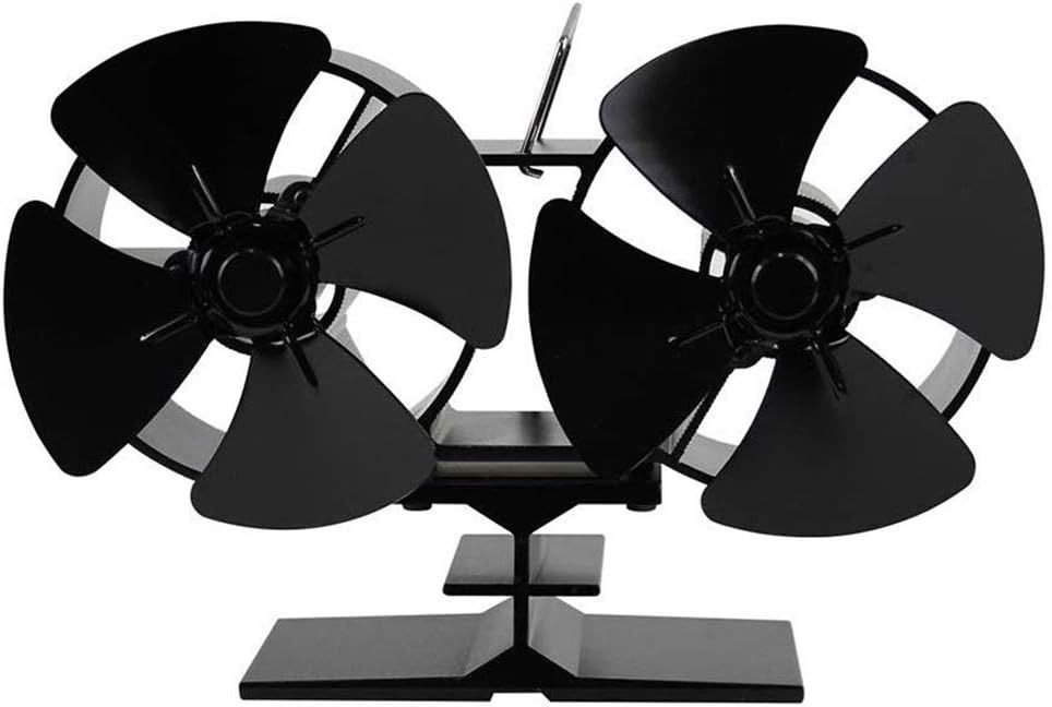 Twin Stove Fan,8 Blade Heated Powered Stove Fans Wood Log Burner Fan Eco  Friendly Silent High Temperature Resistant Thermod Fireplace Fan(Black),  Furniture u0026 Home Living, Lighting u0026 Fans, Fans on Carousell