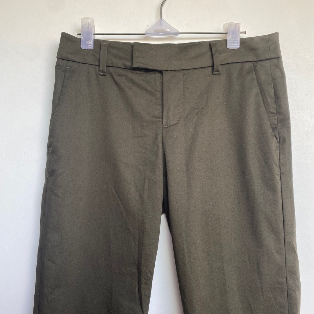 Uniqlo Army Green Slacks on Carousell