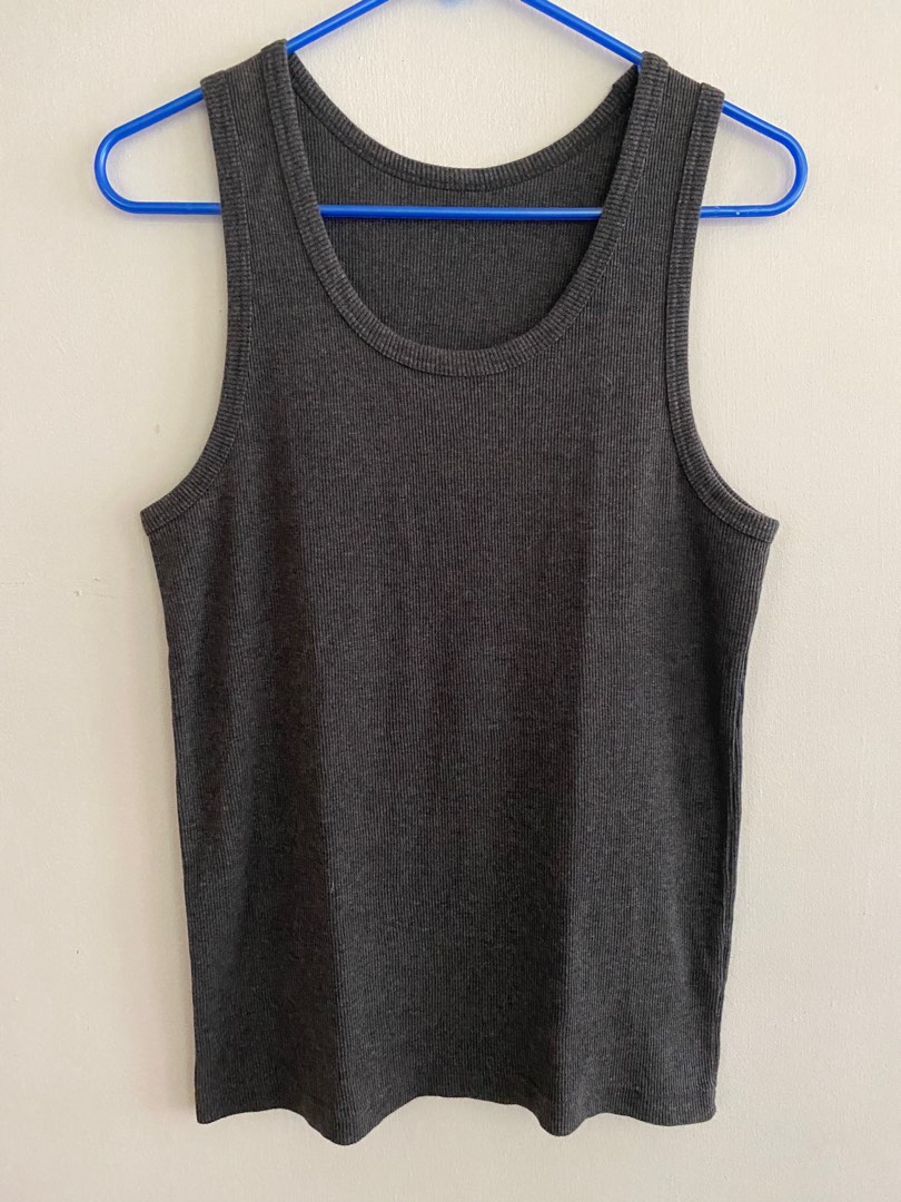 Uniqlo Ribbed Tank Top, Men's Fashion, Tops & Sets, Tshirts & Polo Shirts on Carousell