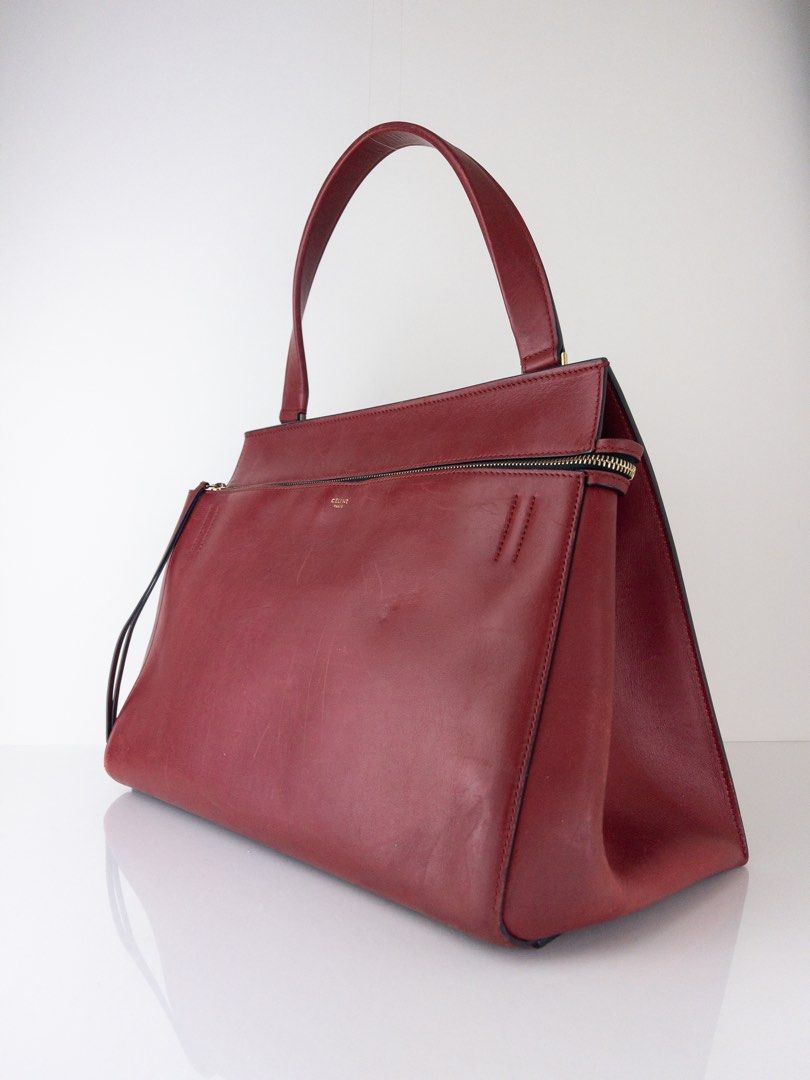 DISCOUNT USED CELINE LARGE EDGE BAG RED