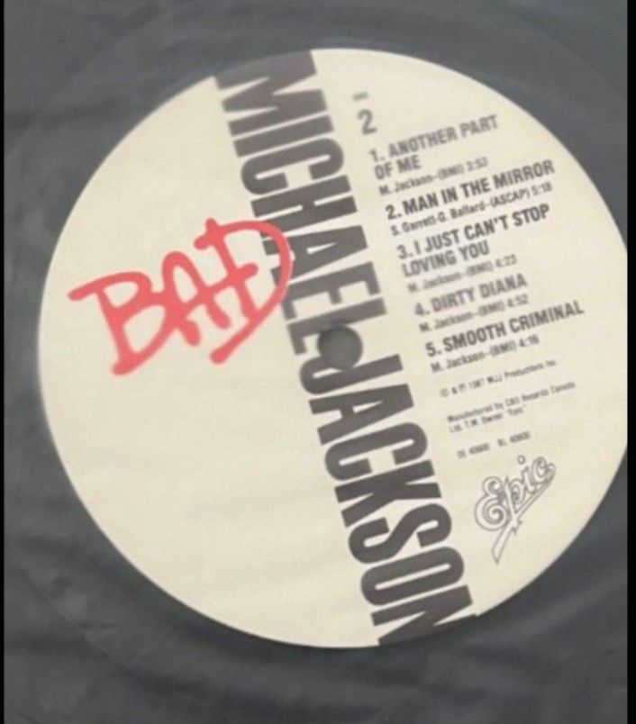 ORIGINAL Vtg 1987 MICHAEL JACKSON Album BAD Vinyl 1ST PRESS Record Lp NEAR  MINT!