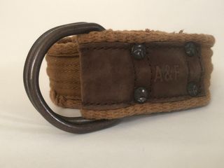 Vintage Abercrombie & Fitch 100% Cotton Belt with Leather Trim and D-Ring Buckle