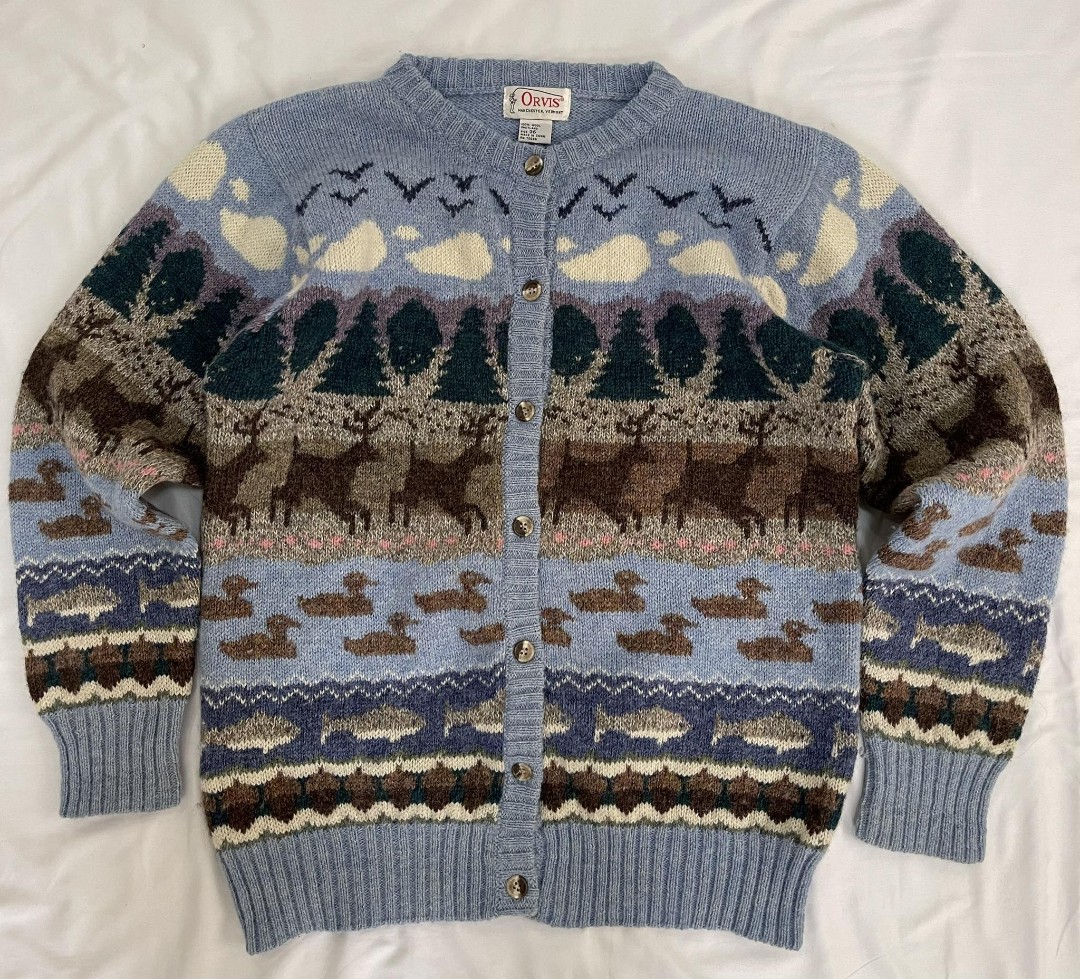 Vintage Orvis Knitted Cardigan on Carousell