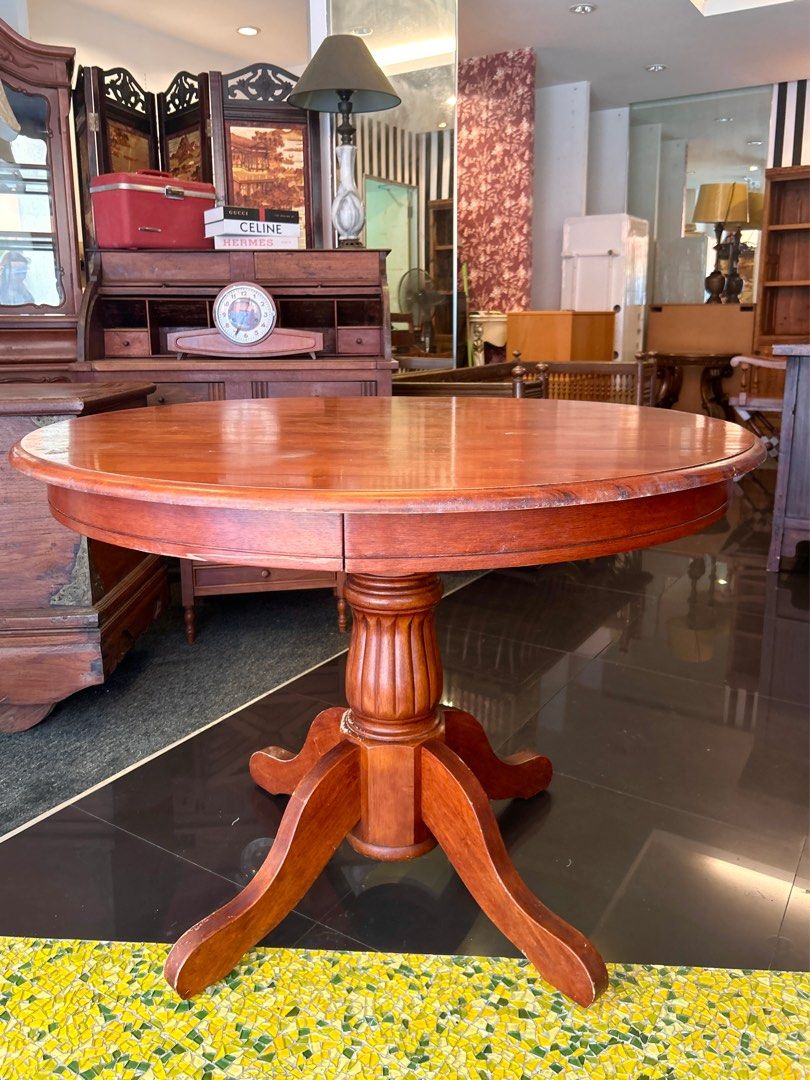 Vintage solid sales wood dining table