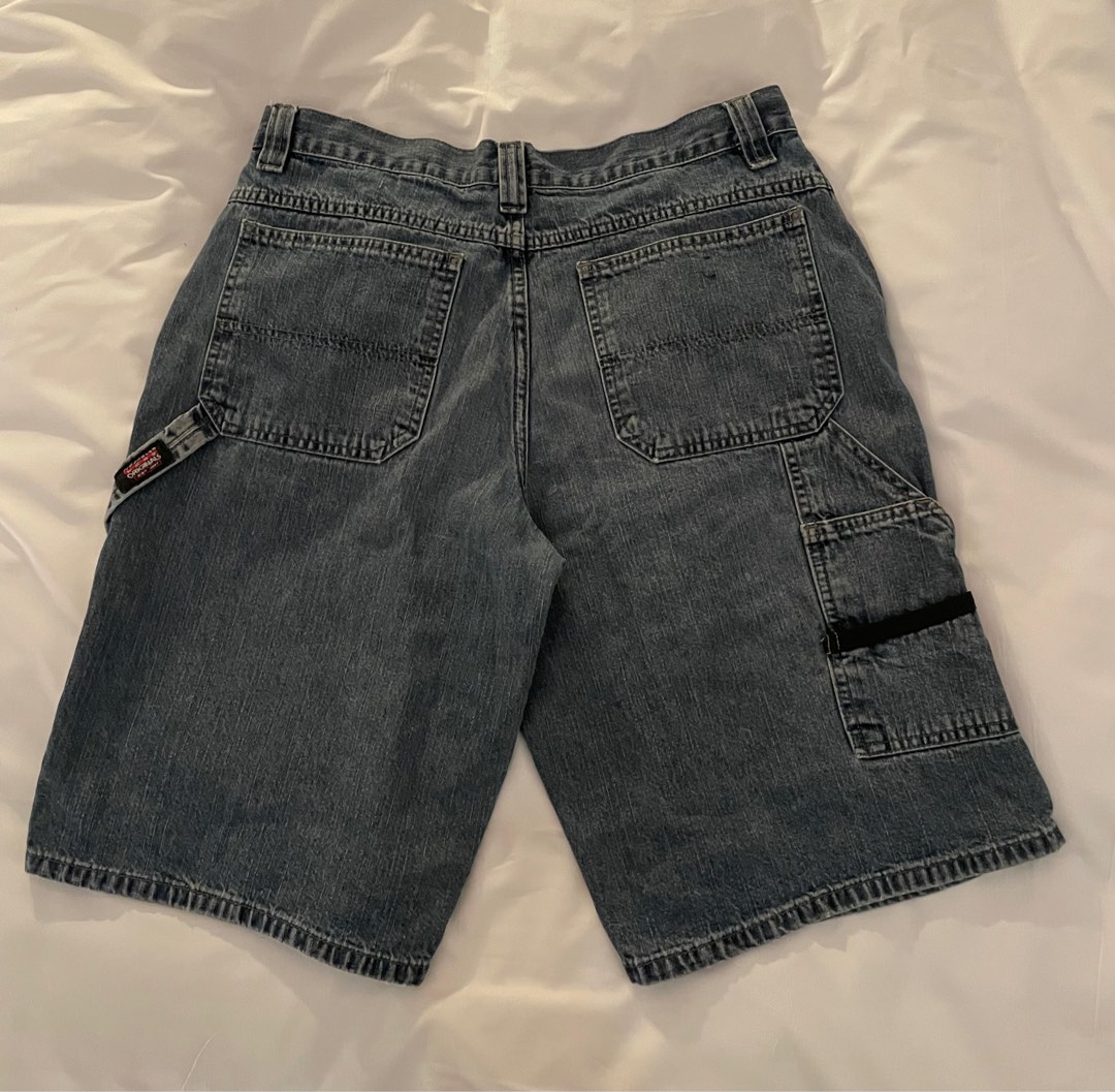 vintage wrangler jorts baggy wide leg y2k blue washed denim shorts ...