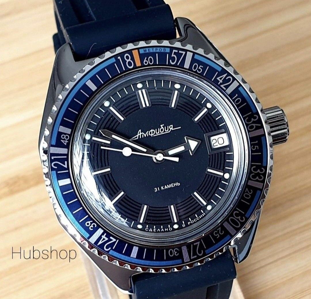 Vostok Amphibia Automatic Diver Watch. 200M Water Resistance. Blue Baikal Bezel for 25 . Free delivery