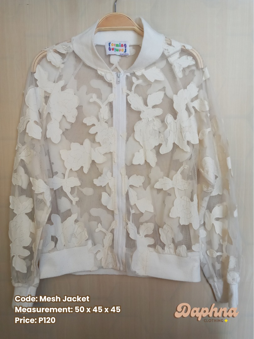 White Mesh Jacket, Women's Fashion, Coats, Jackets and Outerwear on