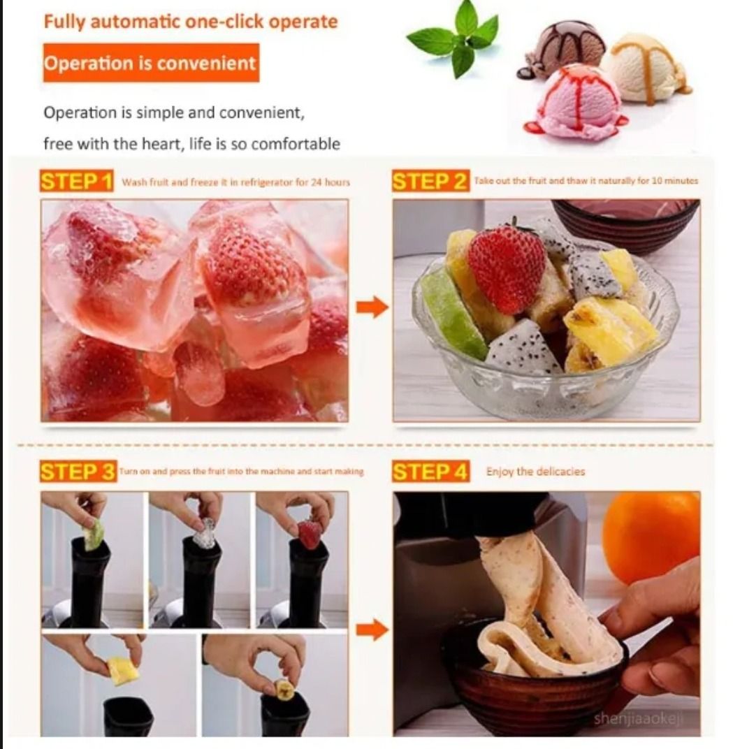 Machine turns fruit into ice cream shop