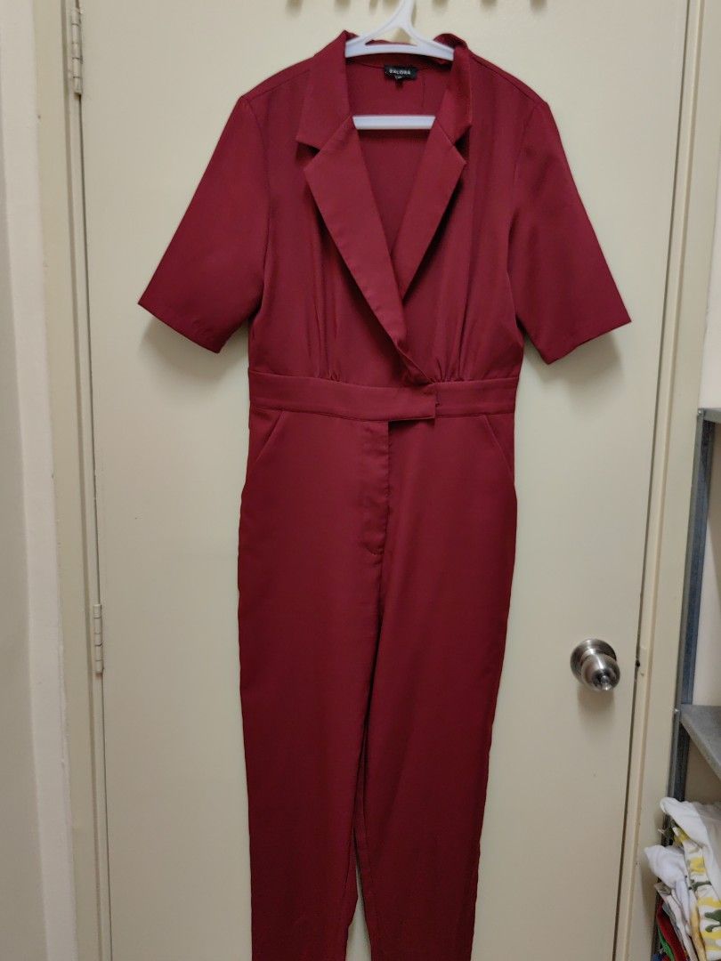 Red 2025 jumpsuit work