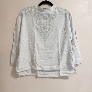 Zara embroidered linen top