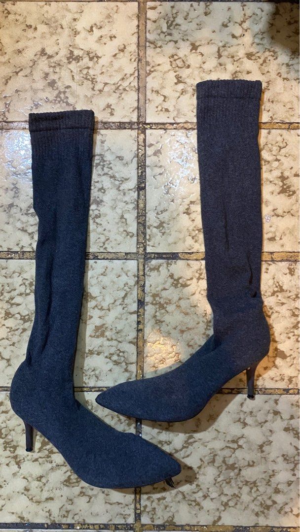 Knee high clearance sock boots zara