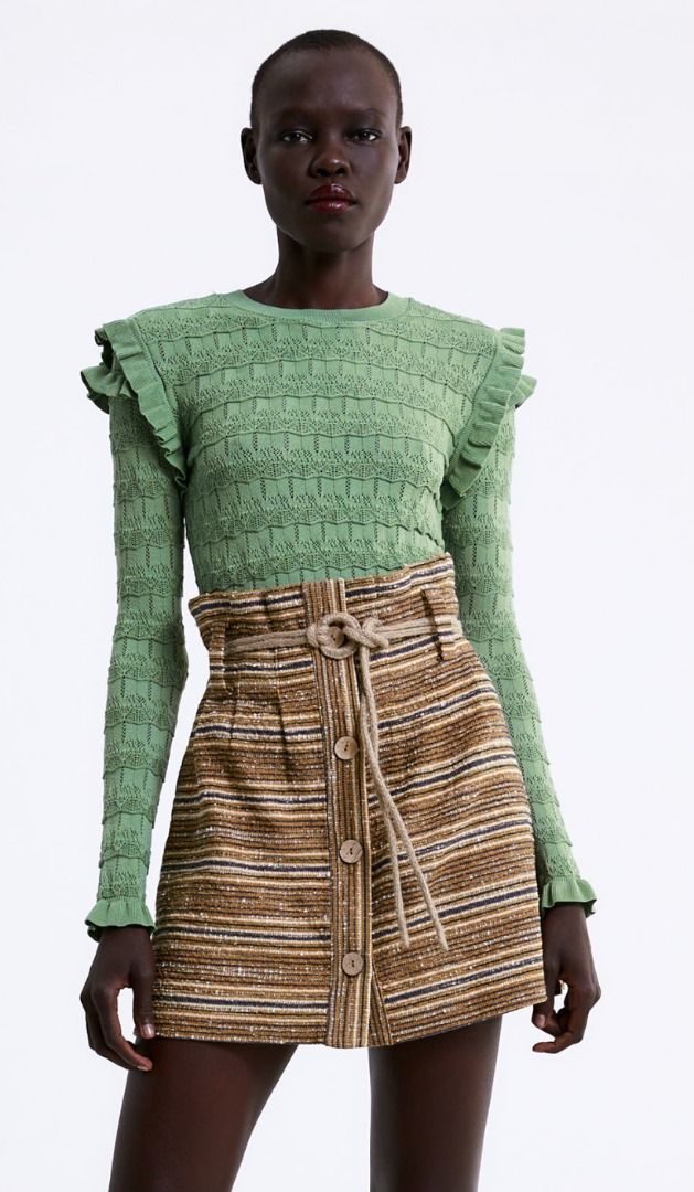 Striped hot sale skirt zara