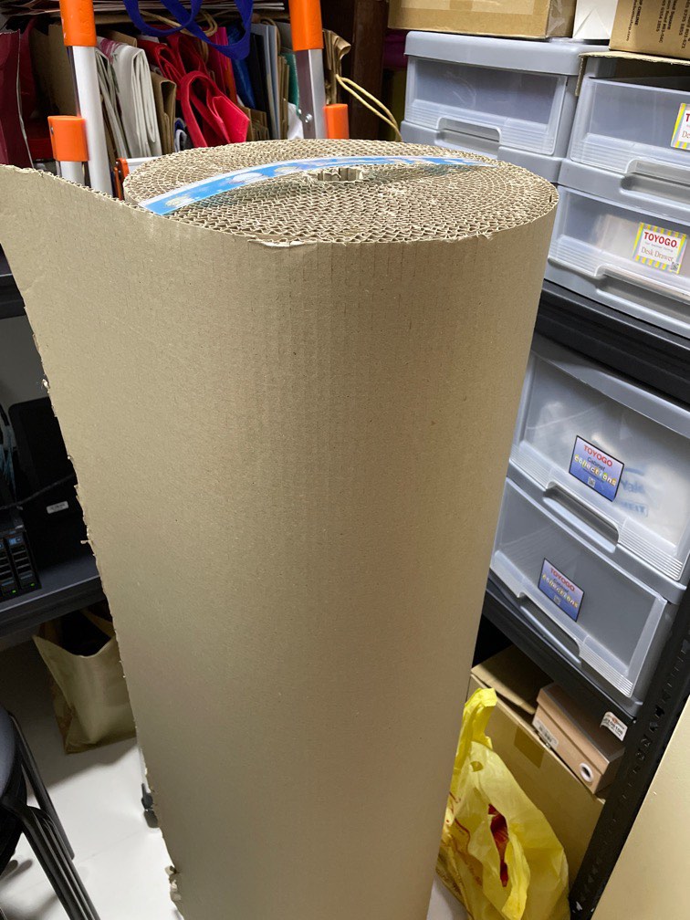 1.2m corrugated roll protect floor cardboard paper renovation, Furniture & Home Living, Home