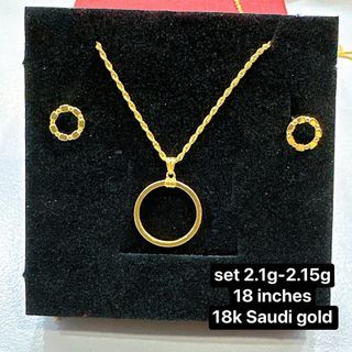 18K Saudi Gold Earrings/Necklace Set
