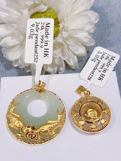 24k gold Jade Pendant big size to small