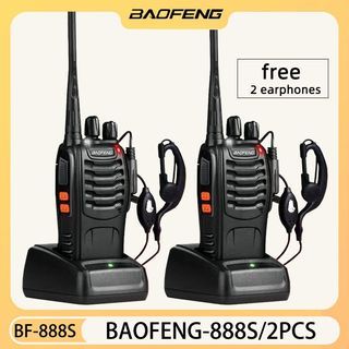 2pcs Baofeng 888S 5W 2 sets of walkie-talkies two-way walkie-talkies bf 888s radio free 2 headsets