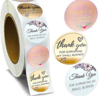 500pcs Thank You Happy Birthday Stickers, Heart Sticker Labels, Office Stationery Decorative Labels Sealing Stickers
