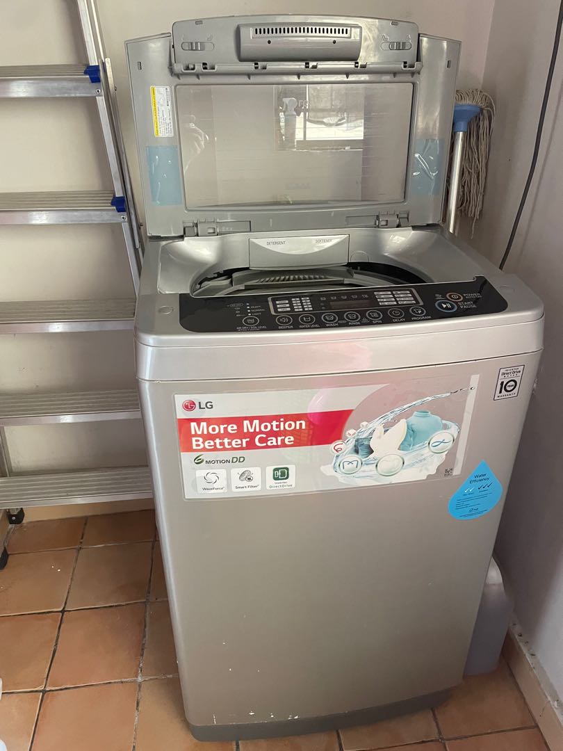 8.5kg, LG 6 Motion Inverter Direct Drive Top Load Washing Machine, TV