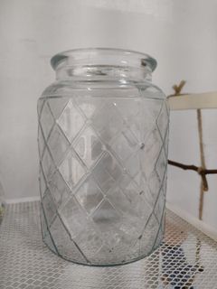 復古鳳梨花紋玻璃花瓶