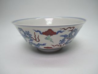 【藏寶堂古美術】青花鬥彩雲龍紋碗