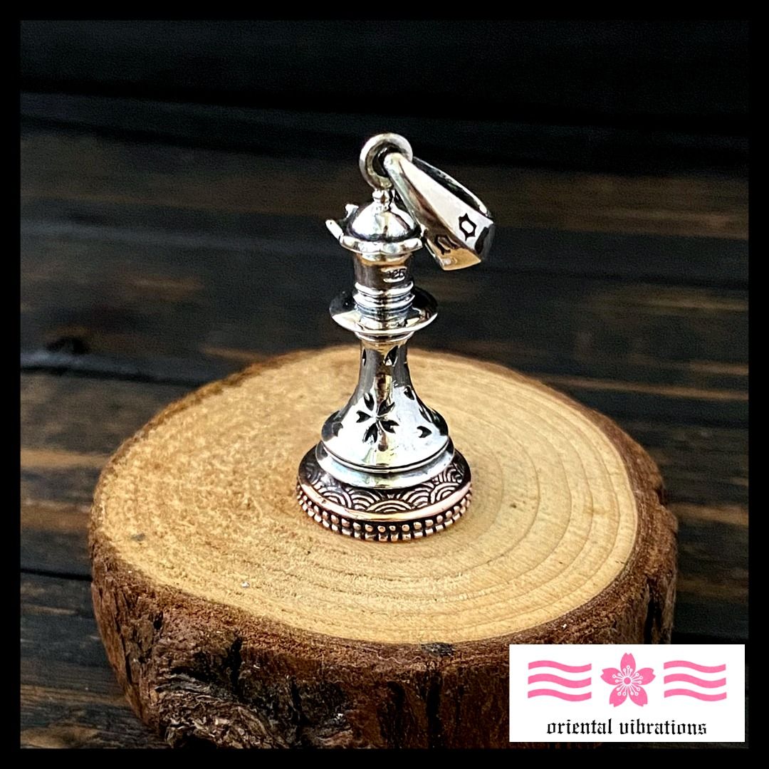 銀革手作日本oriental vibrations 925 純銀立體粉晶櫻花皇后國際象棋