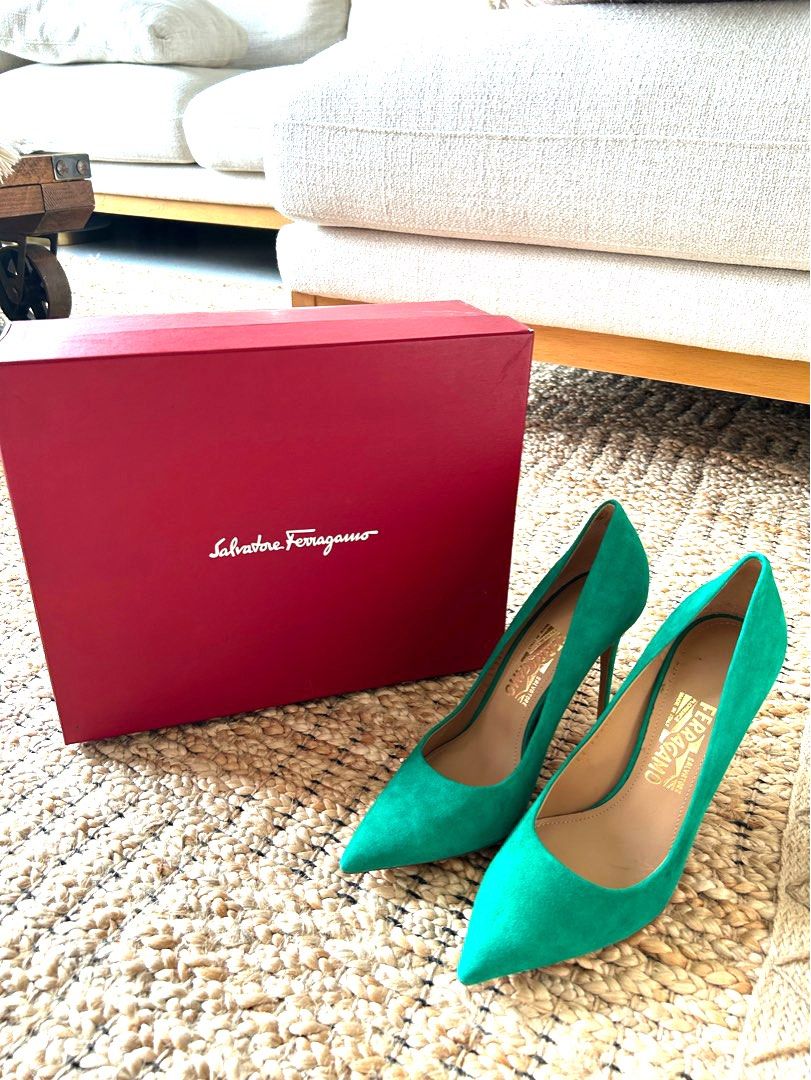 Salvatore ferragamo green best sale shoes