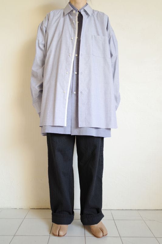 日本品牌Stein Oversized Layered Shirt 恤衫, 男裝, 上身及套裝, 西裝