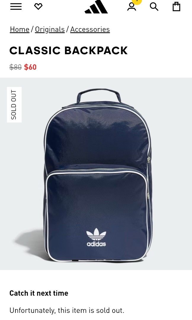 Adidas Backpack in Navy Women s Fashion Bags Wallets