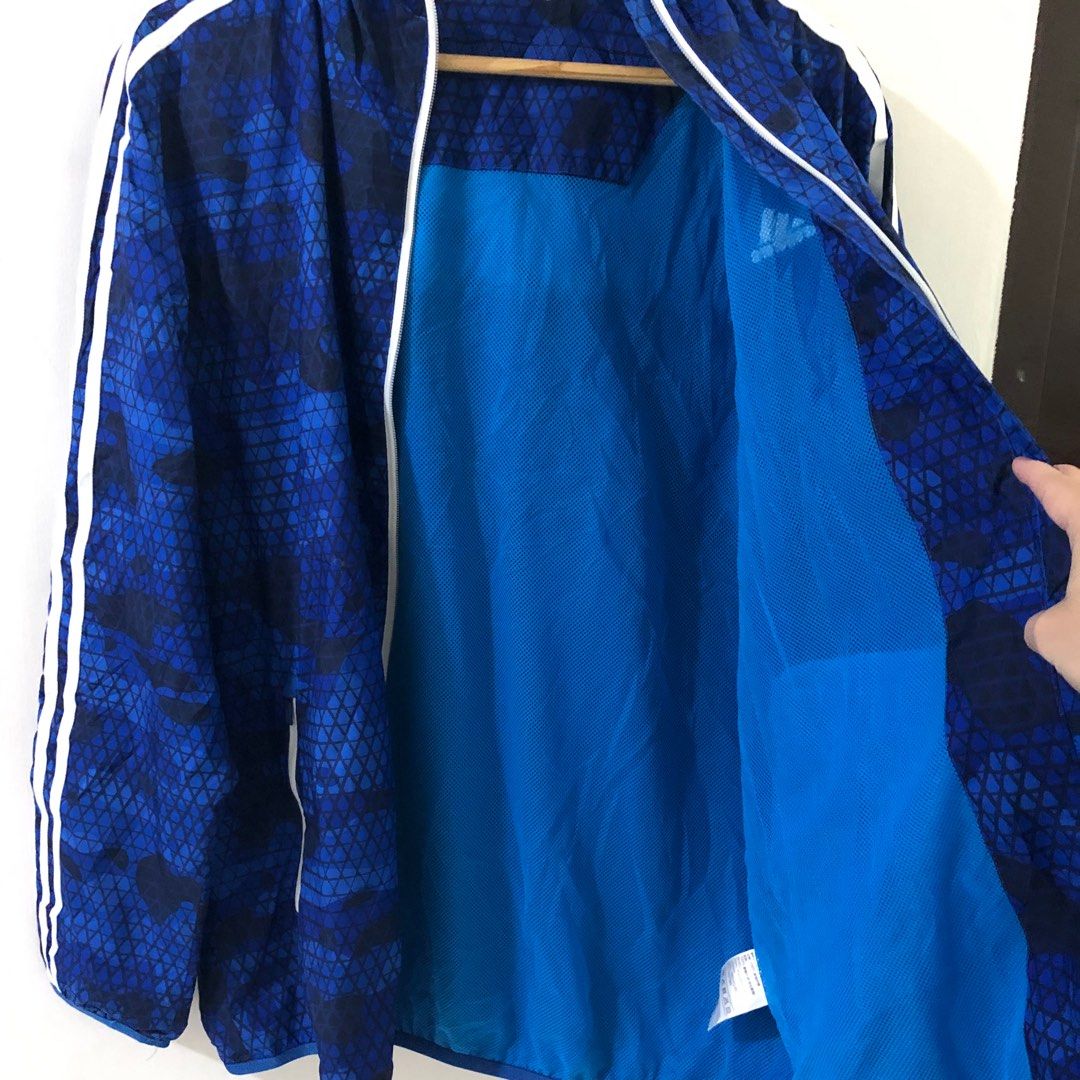 Blue camo adidas jacket cheap