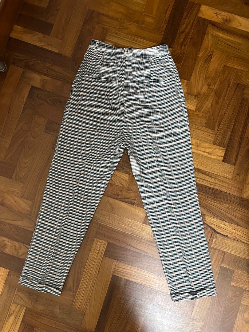 Checkered paper bag pants online