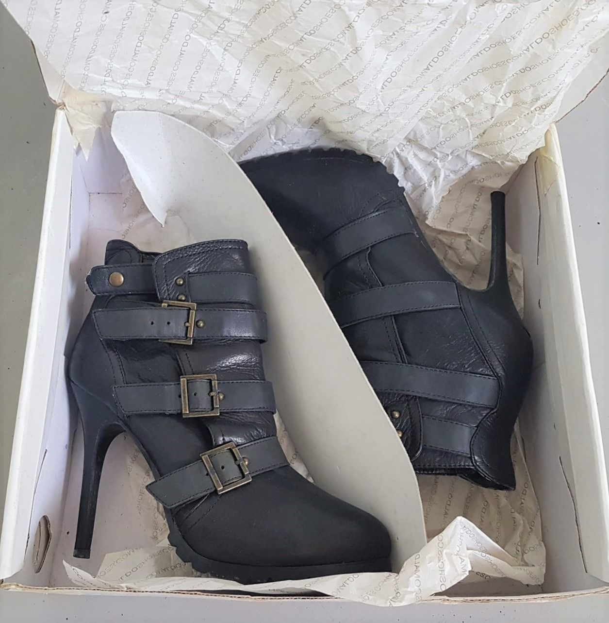 ALDO Fashion Boots In Vogue ALDO Leather High Heel Shoes Buckled Booties Boots EU 37 Designer Shoes Active Lifestyle Cult Streetwear Trendy