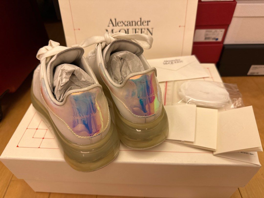Alexander Mcqueen Lace-up Holographic Sneakers, Toddler/kids In White |  ModeSens