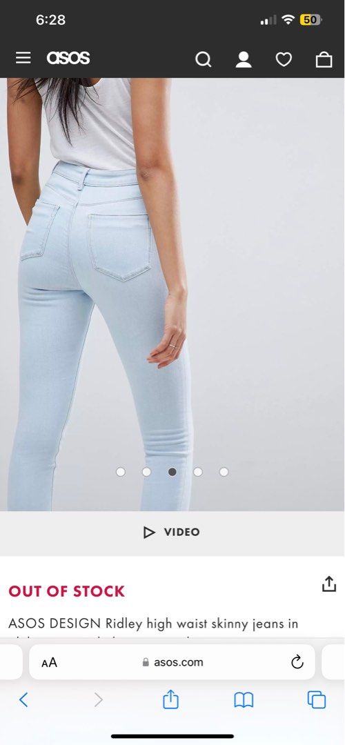 ASOS DESIGN high rise ridley 'skinny' jeans in pretty stonewash | ASOS