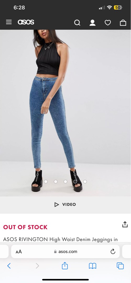 Asos rivington sales jeans review