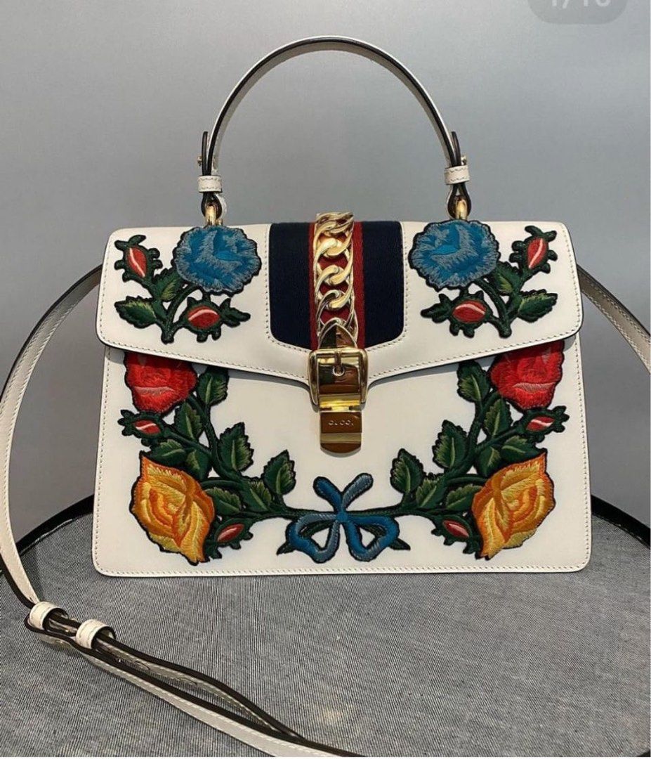 Gucci white sales embroidered bag price