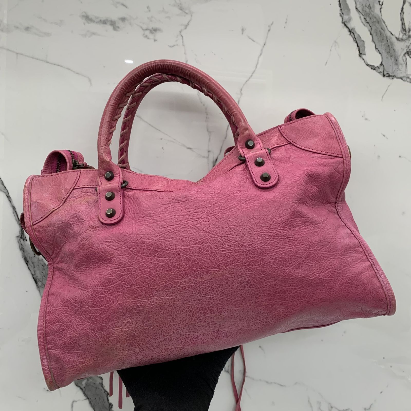 BALENCIAGA-The-City-Leather-2Way-Bag-Hand-Bag-Pink-115748 – dct