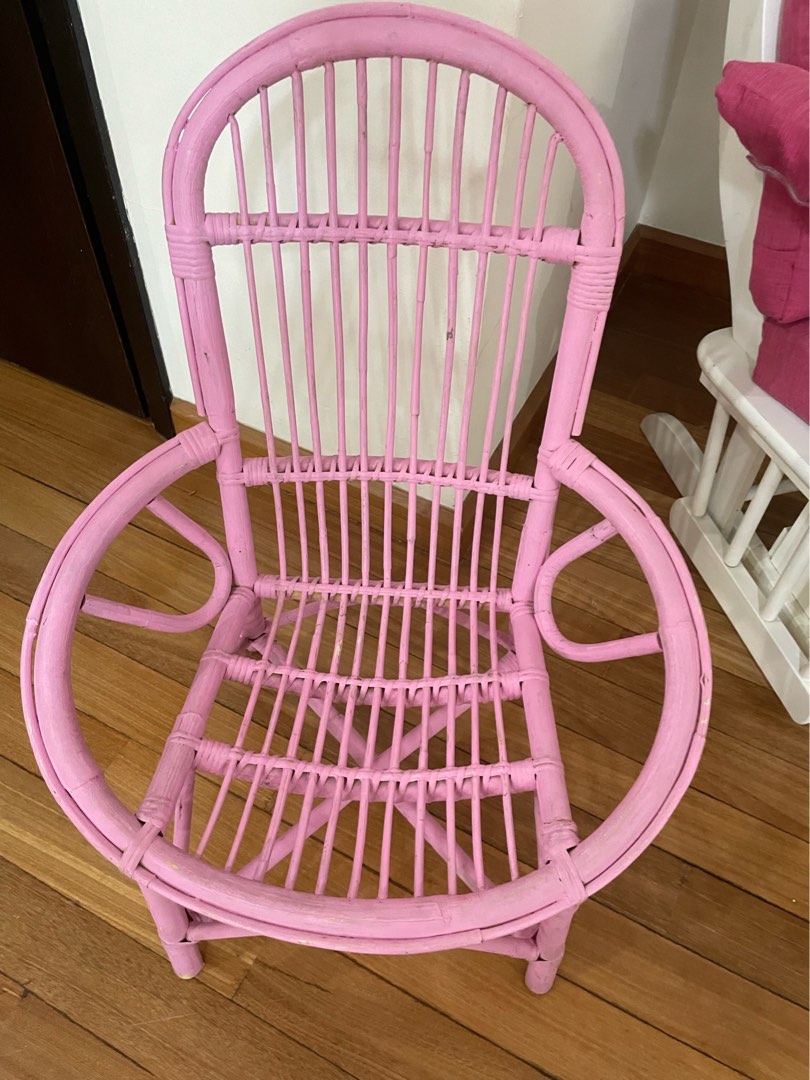 Pink bamboo chair cheap