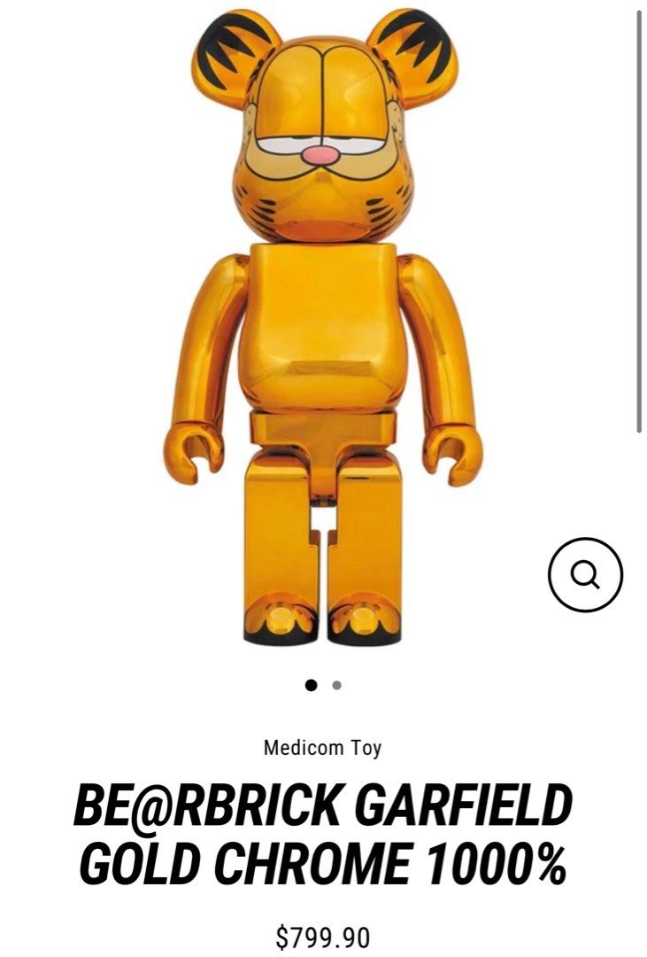 Bearbrick Garfield Gold Chrome 1000%