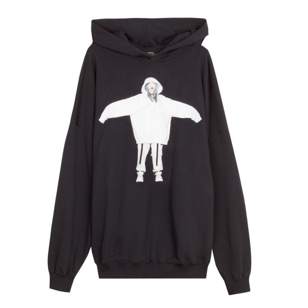 Bershka x Billie Eilish Hoodie Women s Fashion Tops Longsleeves