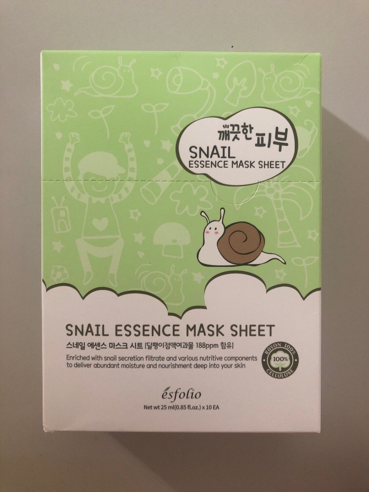 Brand New Esfolio Snail Essence Mask Sheet, Beauty & Personal Care