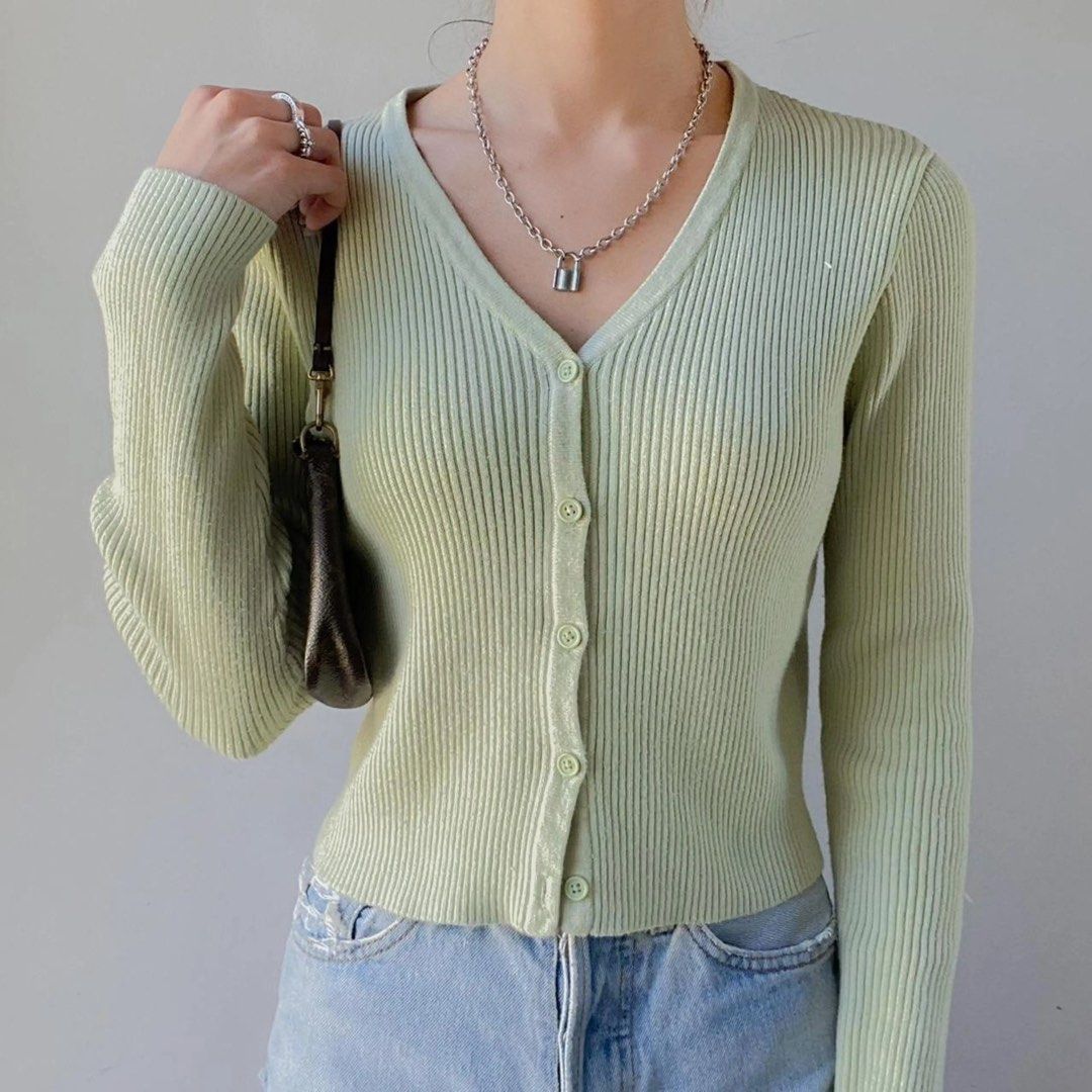 Brandy melville cheap green cardigan