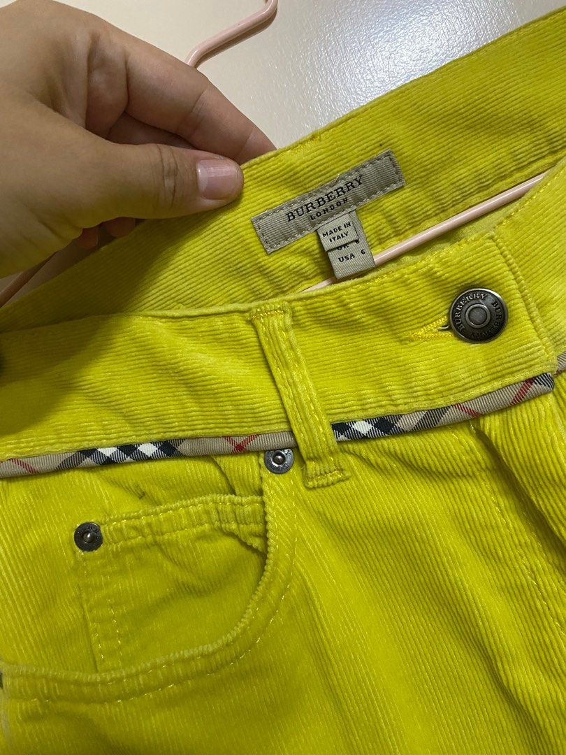 Burberry pants yellow on sale