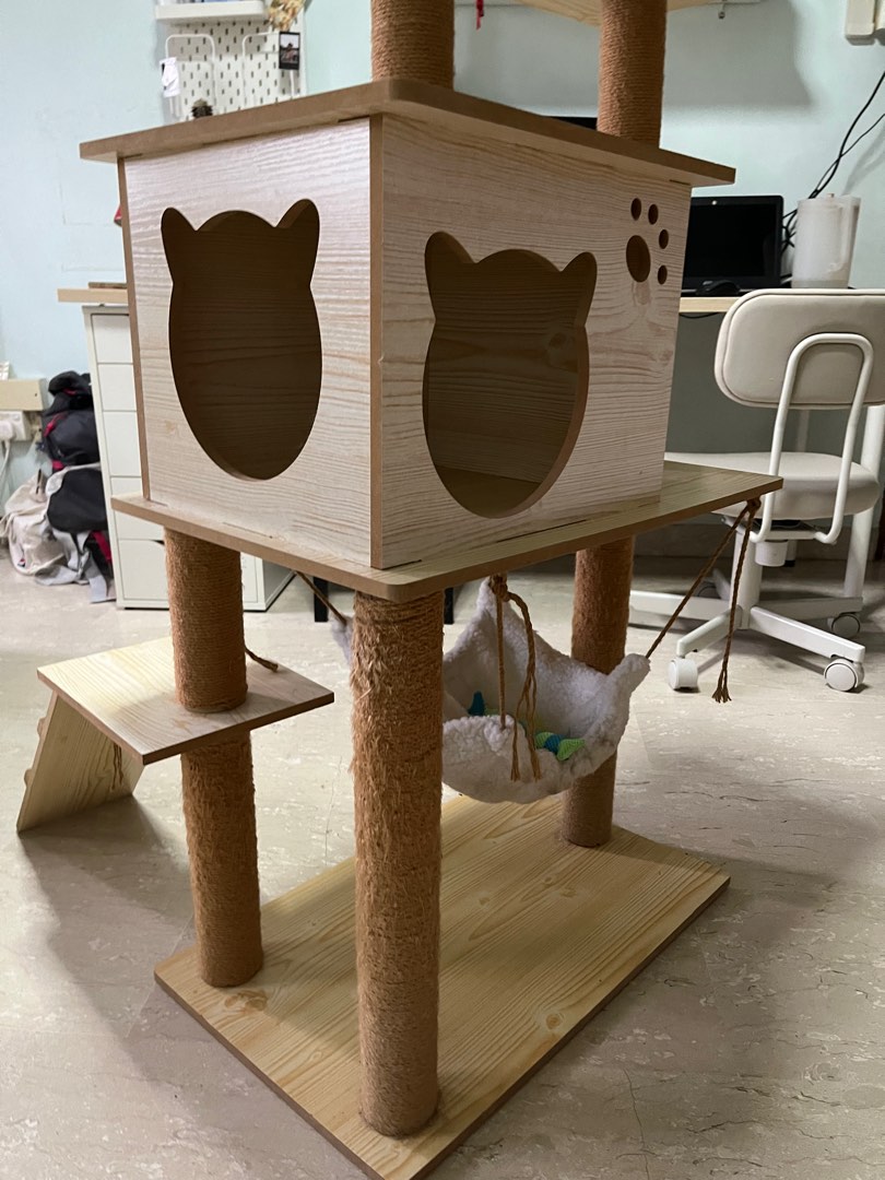 Cat Tree Wooden, Pet Supplies, Homes & Other Pet Accessories on Carousell